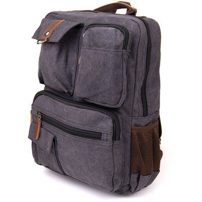 Plecak tekstylny podr&oacute;żny unisex grafitowy Vintage 20617 20617 zdjęcie