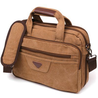 Torba tekstylna na laptopa brązowа Vintage 20178 20178 zdjęcie