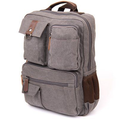 Plecak tekstylny podr&oacute;żny unisex szary Vintage 20618 20618 zdjęcie