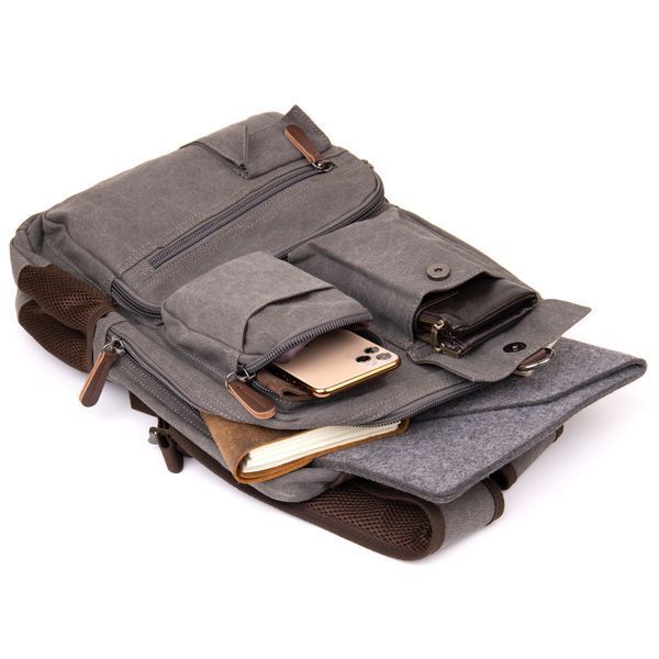 Plecak tekstylny podr&oacute;żny unisex szary Vintage 20618 20618 zdjęcie