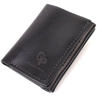 Praktyczna portmonetka unisex GRANDE PELLE 16789 Tri-fold 16789 Czarna  16789 zdjęcie
