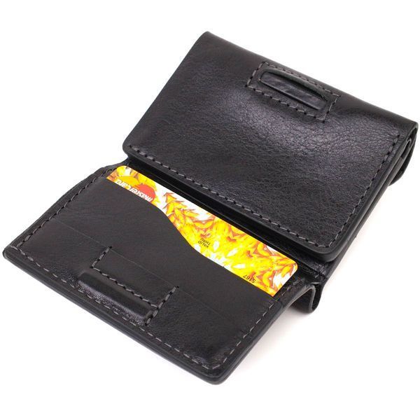 Praktyczna portmonetka unisex GRANDE PELLE 16789 Tri-fold 16789 Czarna  16789 zdjęcie