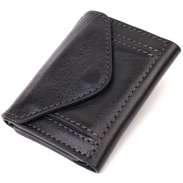 Praktyczna portmonetka unisex GRANDE PELLE 16789 Tri-fold 16789 Czarna  16789 zdjęcie