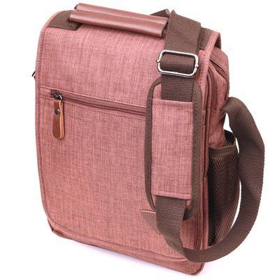 Pojemna męska torba tekstylna 21262 Vintage Brązowa 21262 zdjęcie