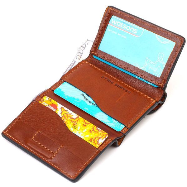 Stylowy męski portfel Tri-fold GRANDE PELLE 16786 Brązowy 16786 zdjęcie