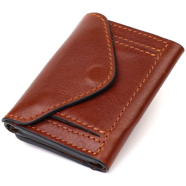Stylowy męski portfel Tri-fold GRANDE PELLE 16786 Brązowy 16786 zdjęcie