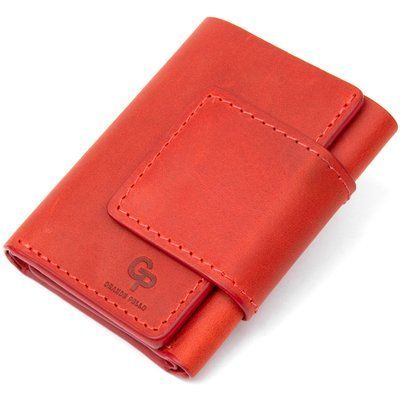Matowy portfel vintageGRANDE PELLE 11459 Czerwony  11459 zdjęcie