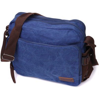 Męska torba na ramię z mocnego materiału Vintage 22207 Granatowa 22207 zdjęcie