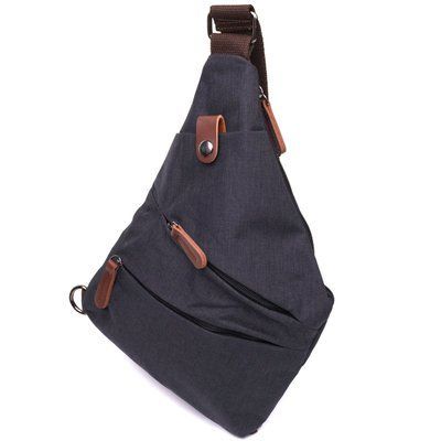 Tekstylna torba na ramię dla mężczyzn Vintage 22196 Czarna  22196 zdjęcie