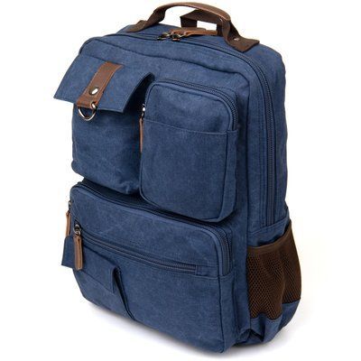 Plecak tekstylny podr&oacute;żny unisex granatowy Vintage 20621 20621 zdjęcie
