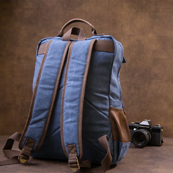 Plecak tekstylny podr&oacute;żny unisex granatowy Vintage 20621 20621 zdjęcie