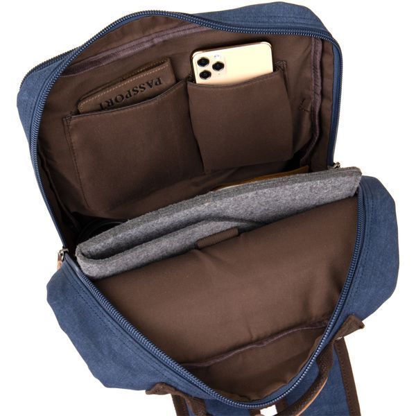 Plecak tekstylny podr&oacute;żny unisex granatowy Vintage 20621 20621 zdjęcie
