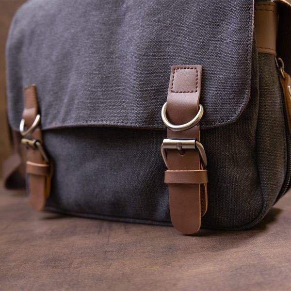 Torebka listonoszka tekstylna Vintage 20604 Czarna 20604 zdjęcie