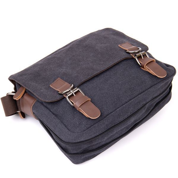 Torebka listonoszka tekstylna Vintage 20604 Czarna 20604 zdjęcie