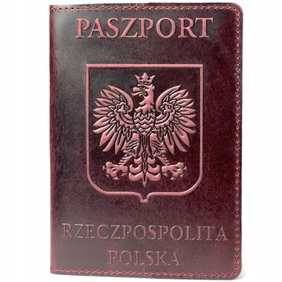 Okładka na paszport Polska skórzana bordowa Shvigel 30003 30003 zdjęcie