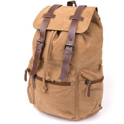 Plecak turystyczny tekstylny unisex brązowy Vintage 20610 20610 zdjęcie