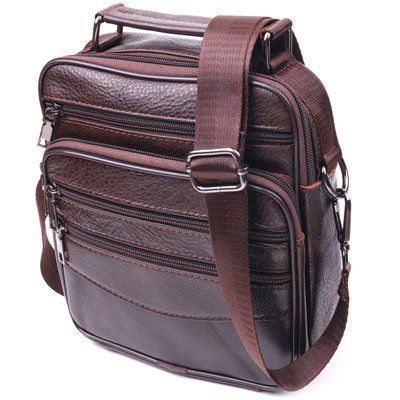 Praktyczna męska torba sk&oacute;rzana Vintage 21274  Brązowa 21274 zdjęcie