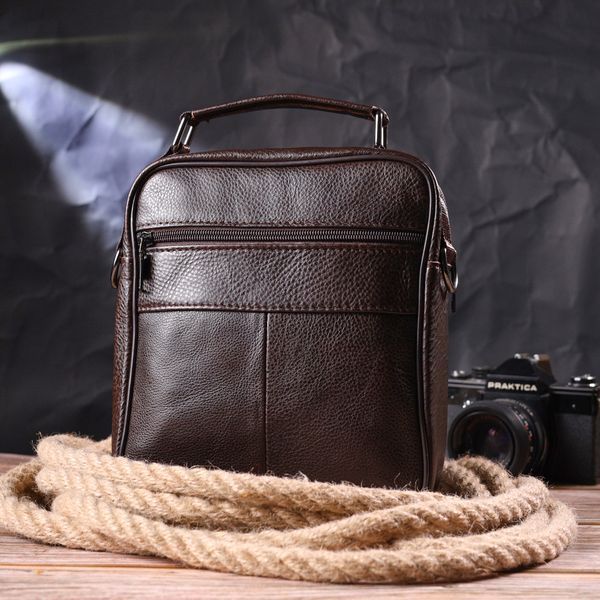 Praktyczna męska torba sk&oacute;rzana Vintage 21274  Brązowa 21274 zdjęcie