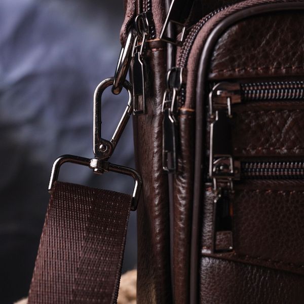 Praktyczna męska torba sk&oacute;rzana Vintage 21274  Brązowa 21274 zdjęcie