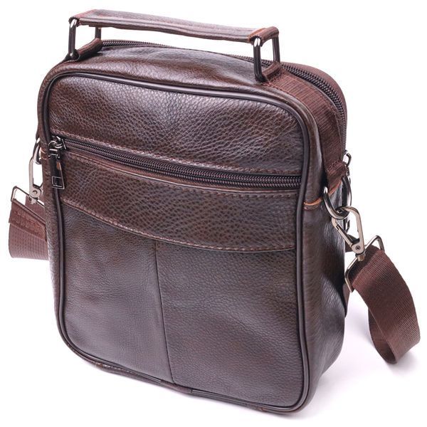 Praktyczna męska torba sk&oacute;rzana Vintage 21274  Brązowa 21274 zdjęcie