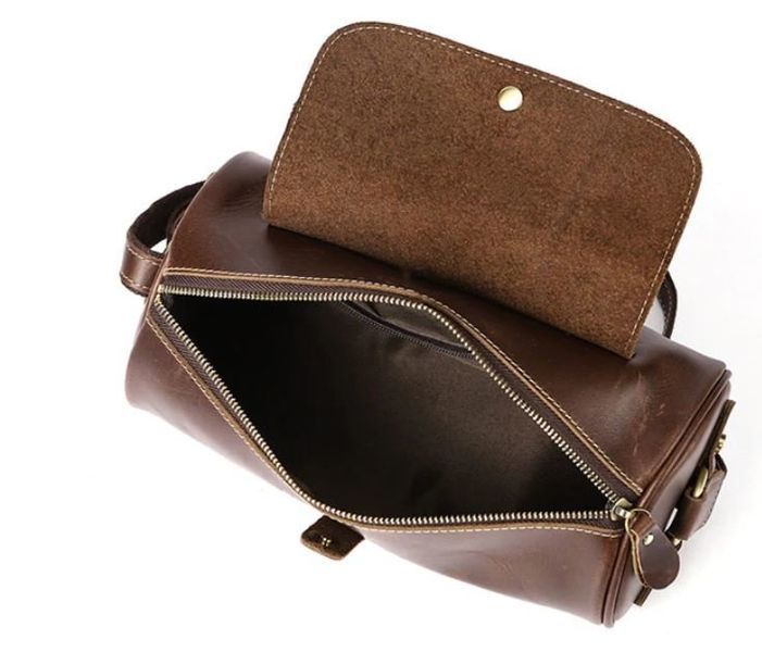 Okrągła torba męska Vintage 14694 Brązowa 14694 zdjęcie