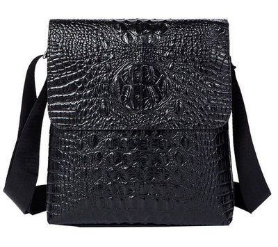Torebka męska z imitującym sk&oacute;rę gada czarna Vintage 14715 14715 zdjęcie