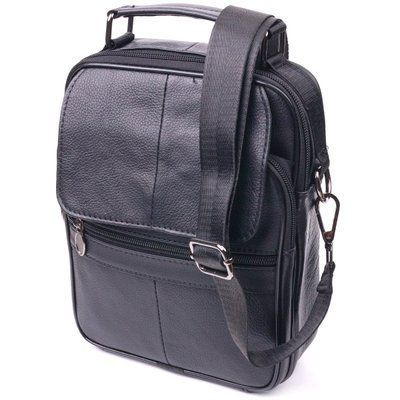 Praktyczna męska torba sk&oacute;rzana  Vintage 21396 Czarna 21396 zdjęcie