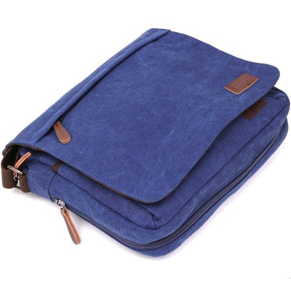 Tekstylna torba na laptopa na ramię granatowа Vintage 20189 20189 zdjęcie